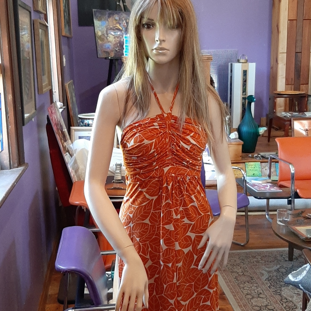 Velvet torch tropical polyester maxi dress